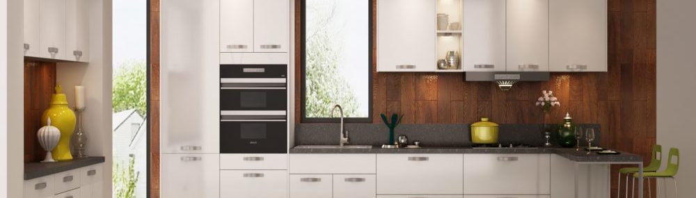 Glossy White Kitchen cabinets